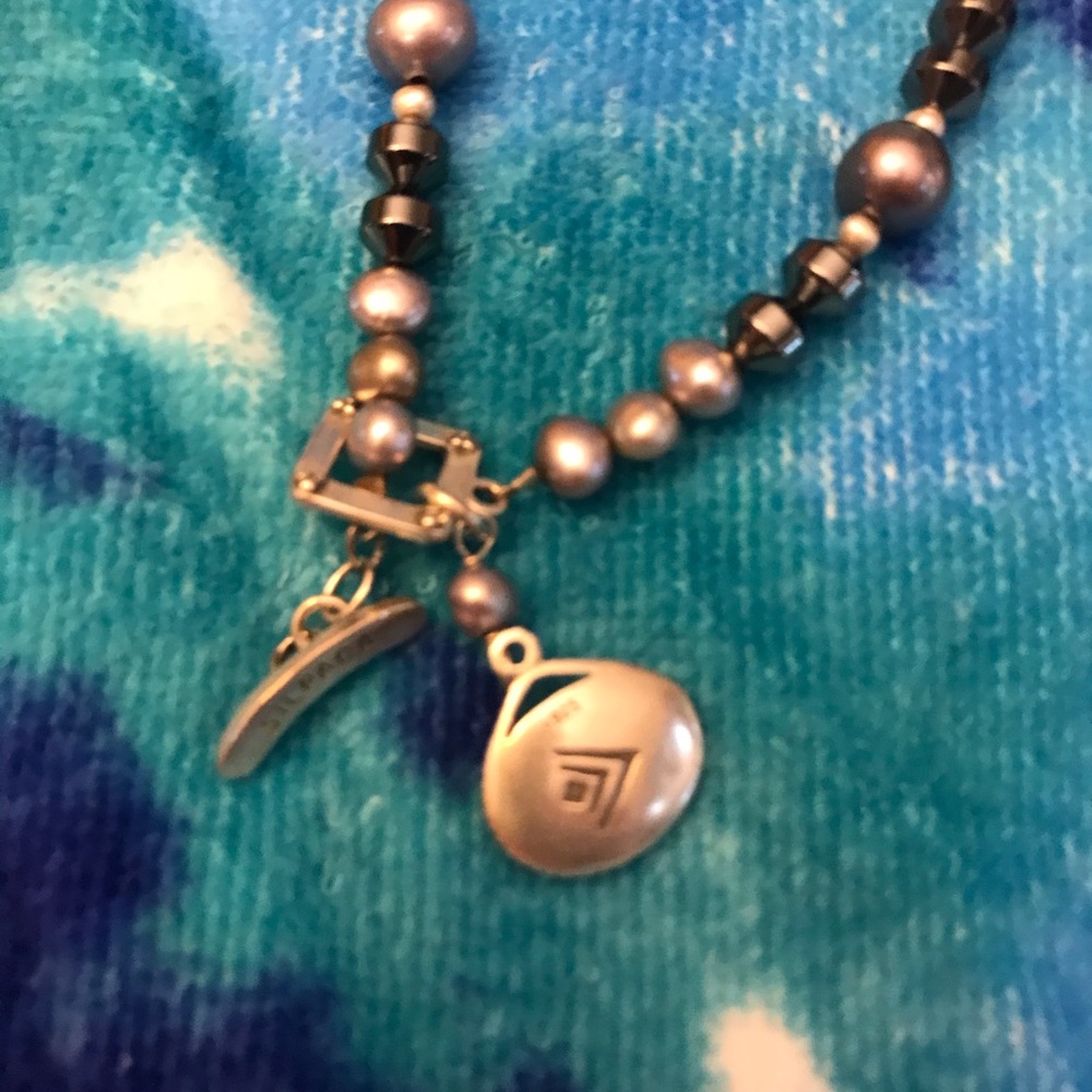 Silpada necklace, long, beaded, toggle switch, 925